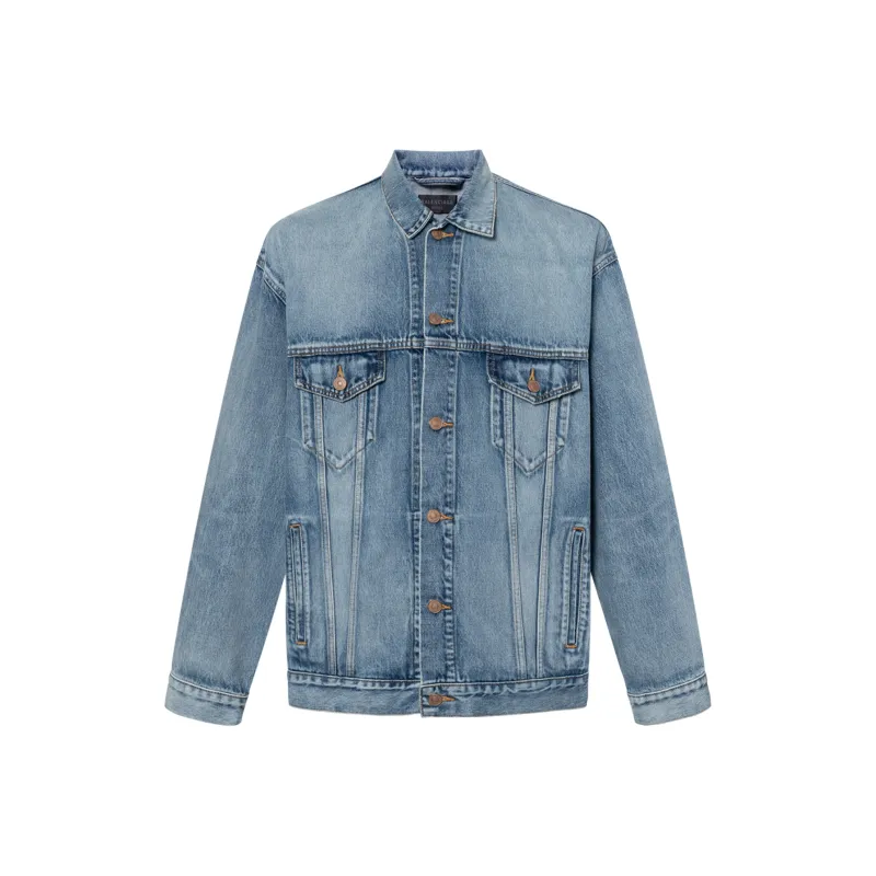 Balenciaga Large Fit Grafitti Backlogo Denim Jacket-1