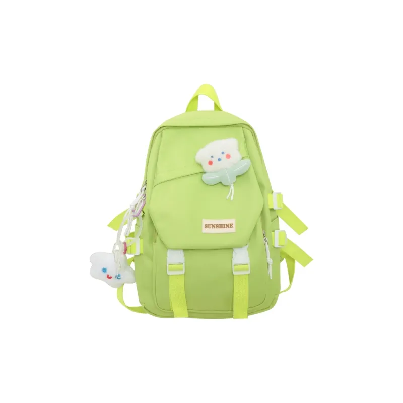 URBAN FOREST Nylon Backpack Unisex Green/Blue/Orange/Black/White-0