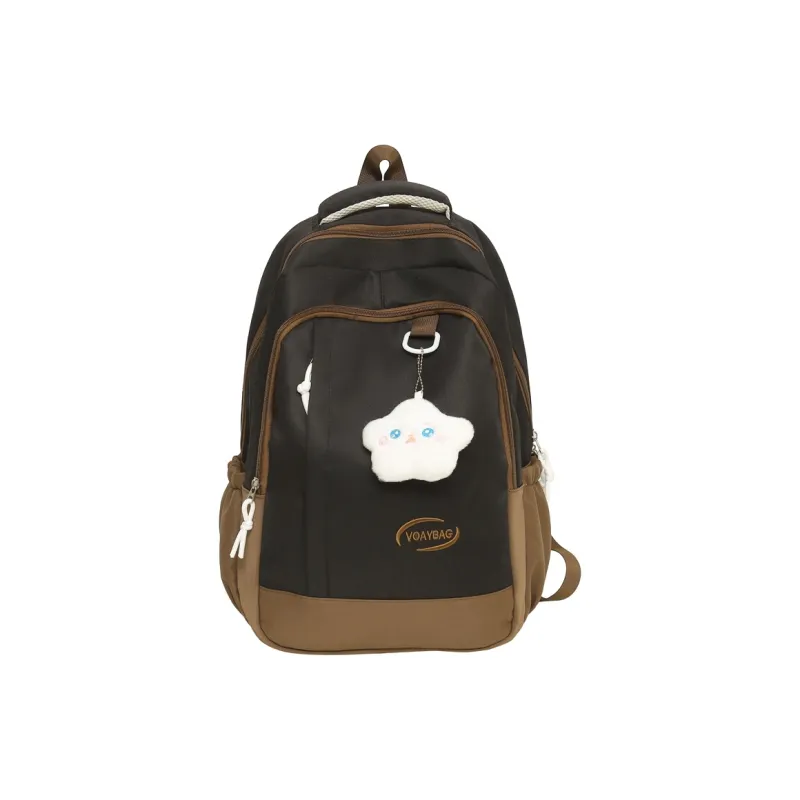 OUZIHUANG Nylon Backpack Women's Black/Yellow/Green/Blue-0