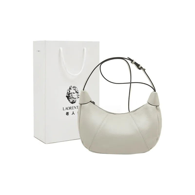 Old Man's Head Top Grain Cow Leather Crossbody Bag, Shoulder Bag Women's Black/White/Elephant Gray/Purple-4