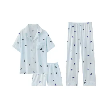 XIAFENYAN Pajama Set Women's Crushed Ice Blue
