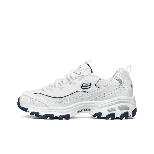 Skechers D'LITES 1.0 Little White Bear Slip Resistant Low Top Chunky Sneakers Women's White Blue