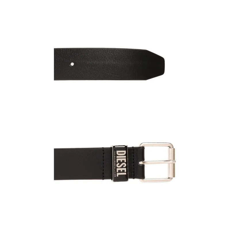 DIESEL B Glossy Logo Plaque Belt-3
