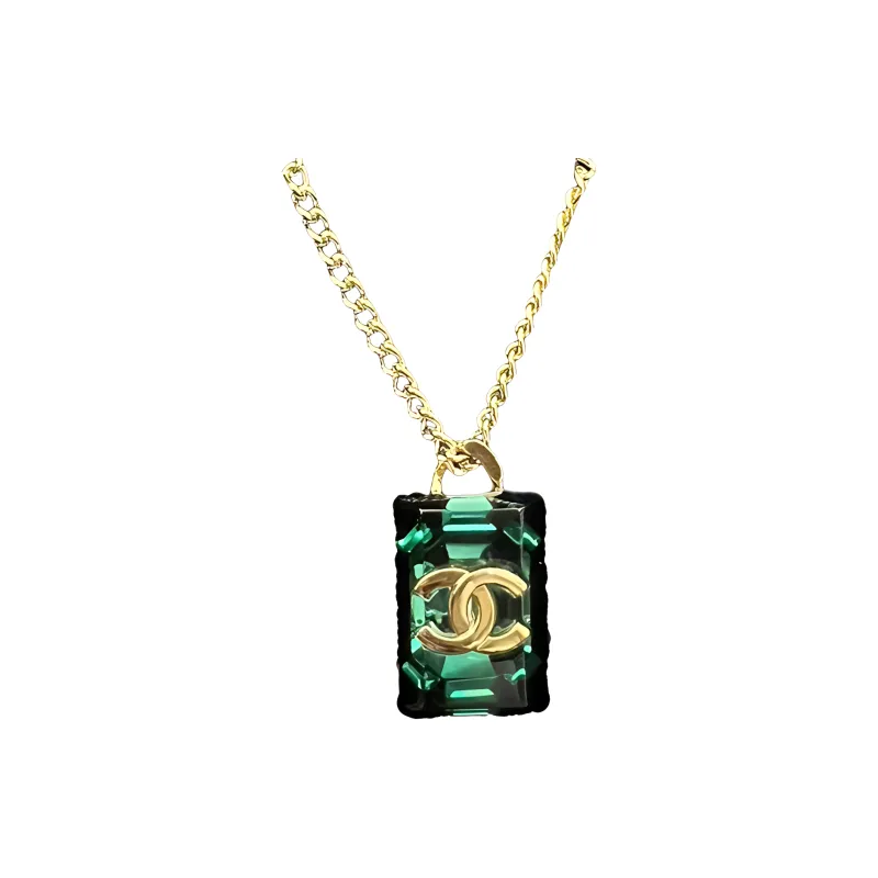 CHANEL Necklaces Unisex Green-0
