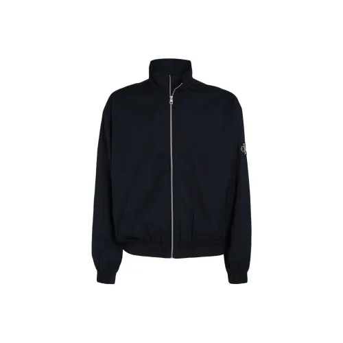 CALVIN mono Relaxed Cotton Zip Up Jacket Jackets & Coats Men's Black