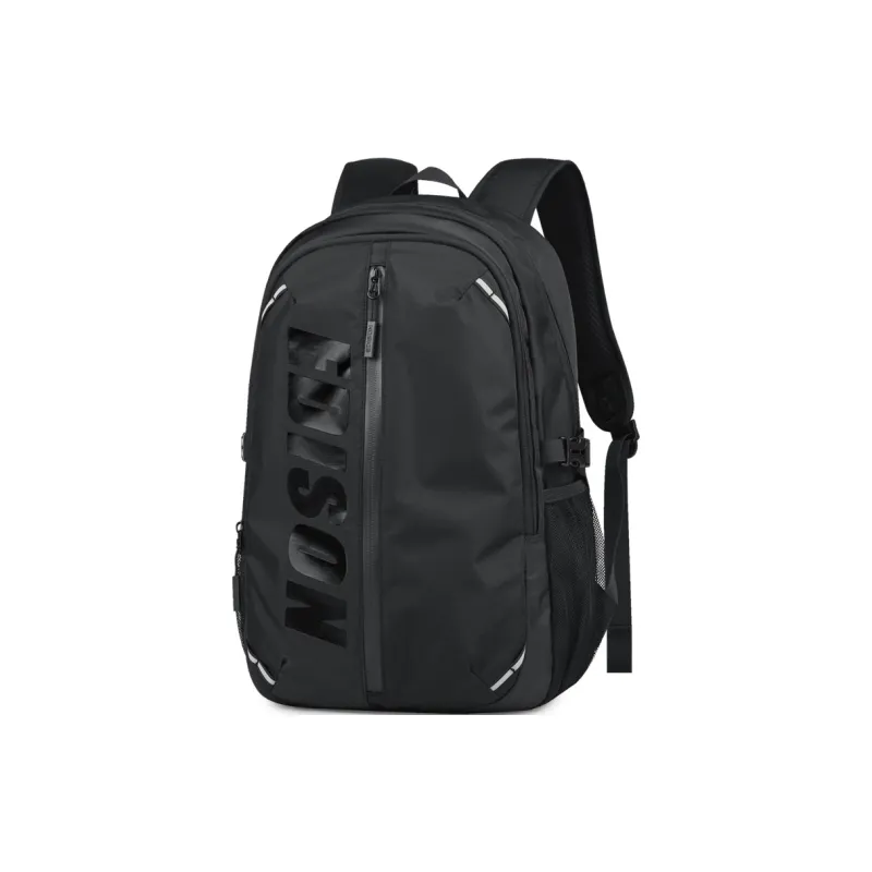 EDISON Polyester Oxford Backpack Unisex Black/Gray-7