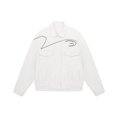 FREO3N Denim Jackets Unisex White