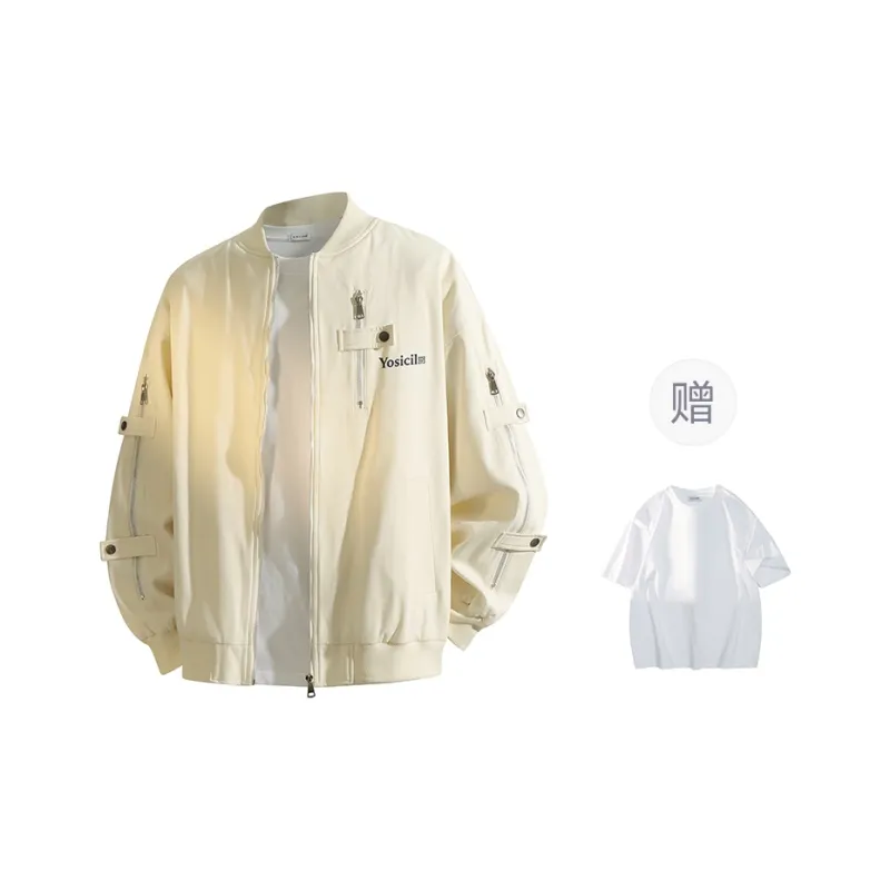 YOSICIL Jackets Coats Unisex Beige-6