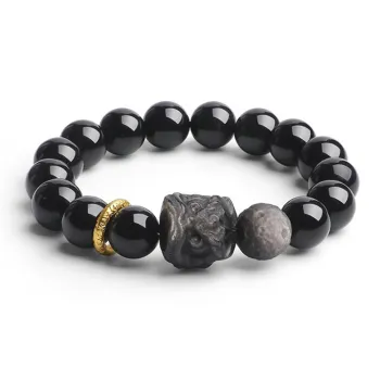 JOLLY NOTE Natural Obsidian Bracelets Unisex
