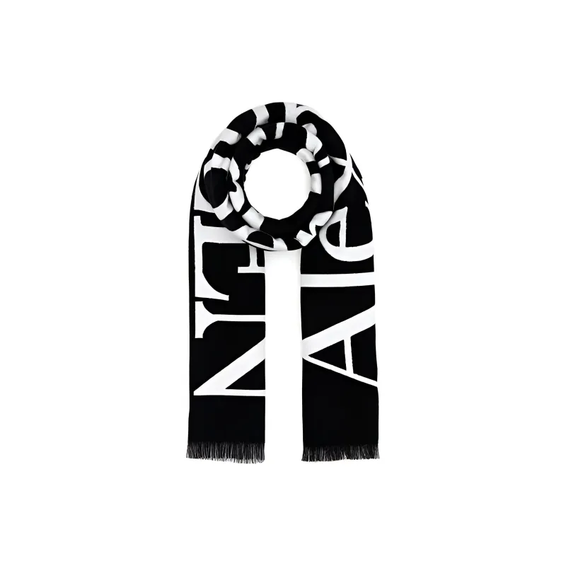 Alexander McQueen Cotton Knit Scarves Men's Black-0