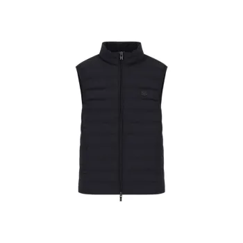 EMPORIO ARMANI Sleeveless Full zip Down Jacket In Quilted Nylon With Eagle Logo Patch