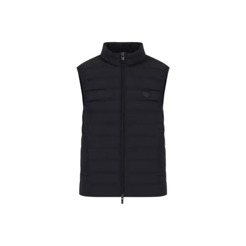 EMPORIO ARMANI Sleeveless Full zip Down Jacket In Quilted Nylon With Eagle Logo Patch-0
