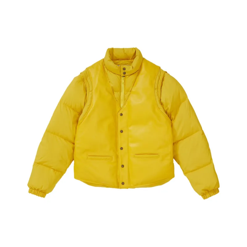 Supreme Schott Down Leather Vest Puffy Jacket-0