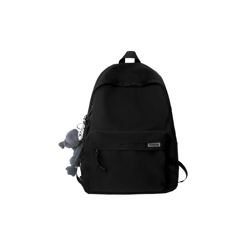 OUZIHUANG Nylon Backpack Unisex Black/White/Pink/Gray-0