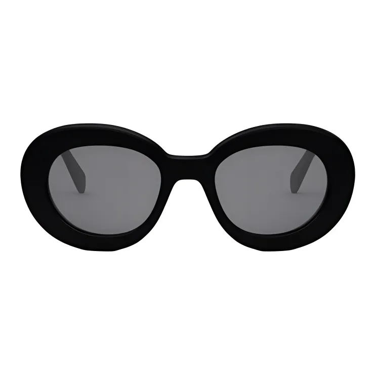 CELINE Acetate Oval Sunglasses Men's Black-1