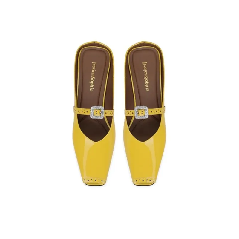 JESSICA SOPHIA Metal Rhinestone Abrasion Resistant Slip Resistant Closed Toe Slippers Women's-4