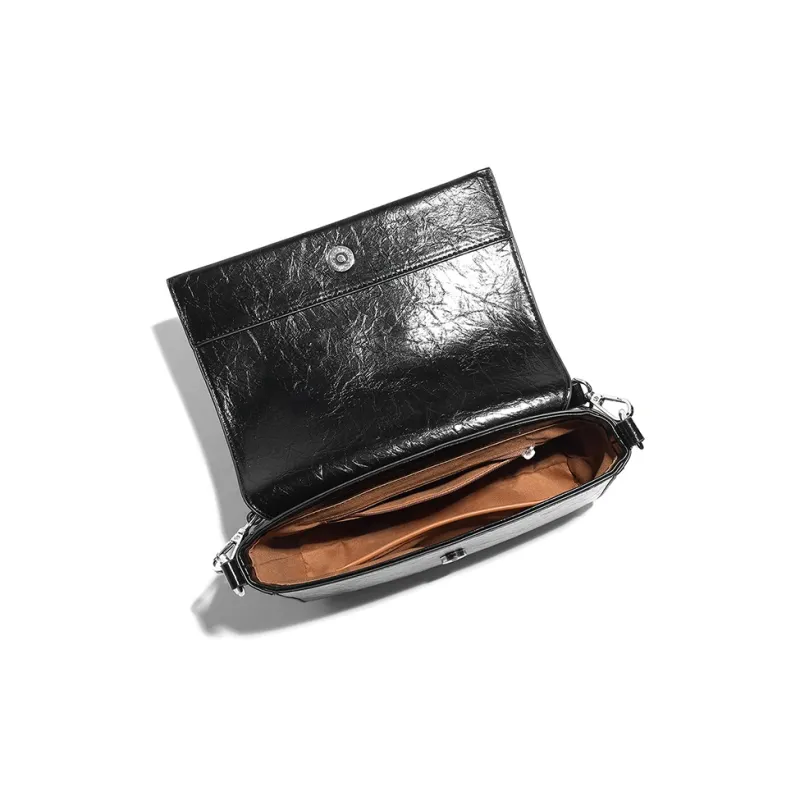 Vigno Synthetic Leather Handbag, One Shoulder, Crossbody Bag Women's Silver/Black-8