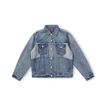 TEKABLU Loose Fit Denim Jacket Men's Denim Blue