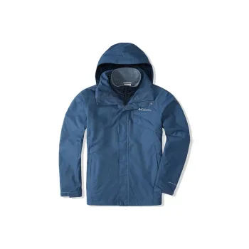 Columbia City Outdoor Collection Waterproof, Windproof, Abrasion Resistant, Thermal Windbreaker Jacket Men's Blue
