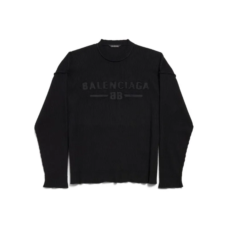 Balenciaga SS25 Knitwear Loose Fit Style Men's Black-0