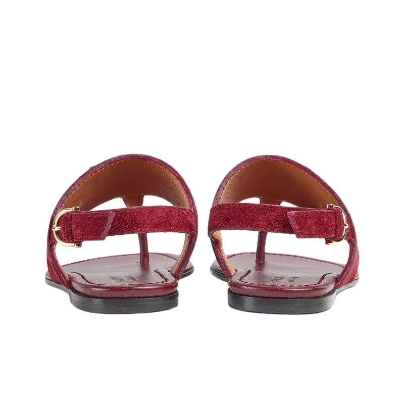 GUCCI Horsebit One Strap Sandals Women's Red-3