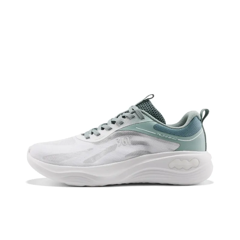 361° Cushioning And Breathable Low Top Training Running Shoes Men's White Green-0