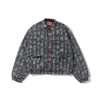 OSCill Loose Fit Thickened Denim Jacket Unisex Black