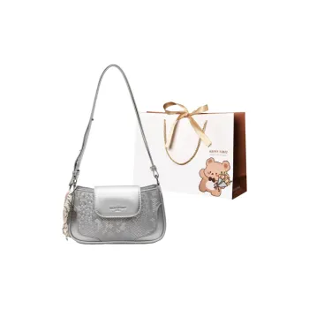 ERANGBEAR PU Shoulder Bag, Crossbody Bag Women's Silver/Black/Ecru/Pink