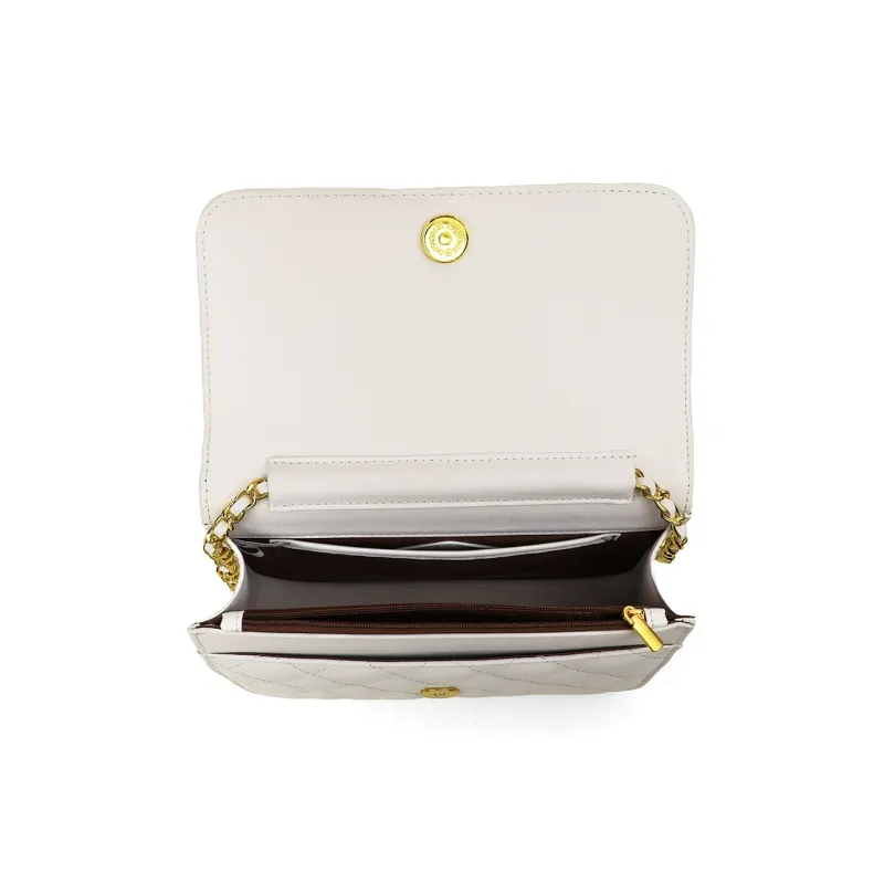 PT'SON Cow Leather Small Square Bag Shoulder Bag, Crossbody Bag Regular Women's White-7