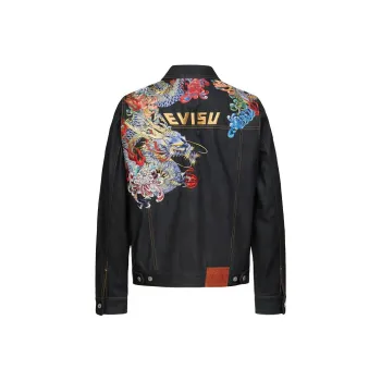 EVISU Denim Jackets Men Denim Blue