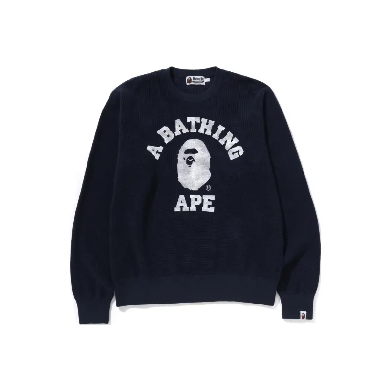 Bape College Waffle Crewneck Sweater-4