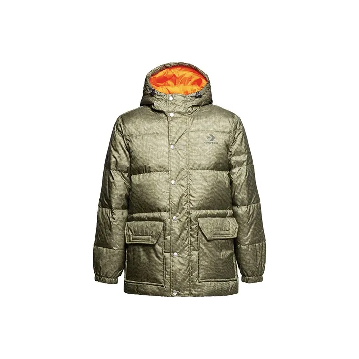 Converse Printed Down Down Jacket Men's Grass Green-0