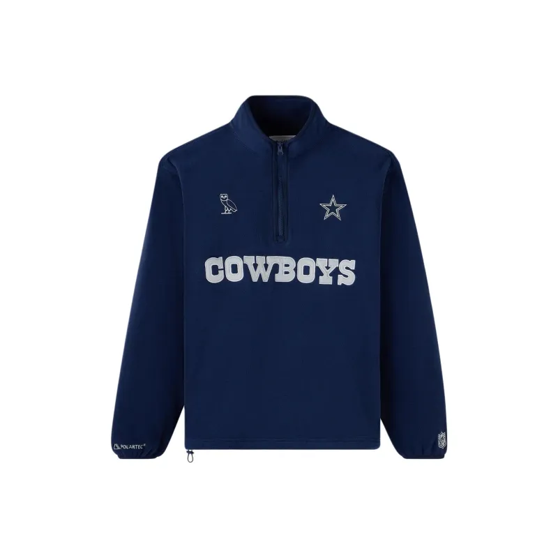 Ovo X NFL Dallas Cowboys Polartec Mock Neck Quarter Zip Microfleece Sweatshirt-0