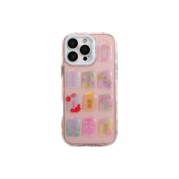 Sopi Acrylic Material 3D Effect Amulet Sticker Phone Cases Compatible With IPhone 16/15 Pro Max/Apple 13/14 Pro/Max