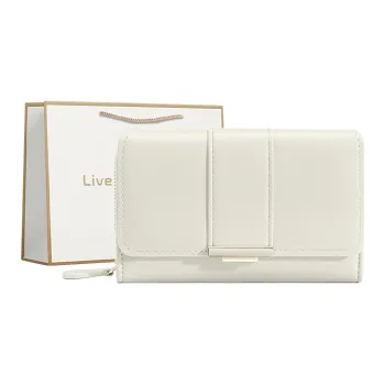 Cool PU Coin Purse Wallet Women's Ecru/Milk Tea