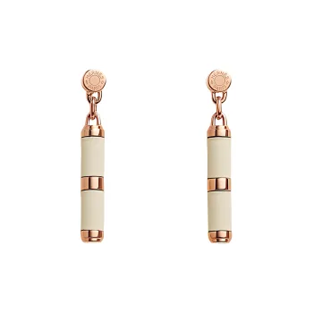 HERMES Earrings Women's Rose Gold/Cream White