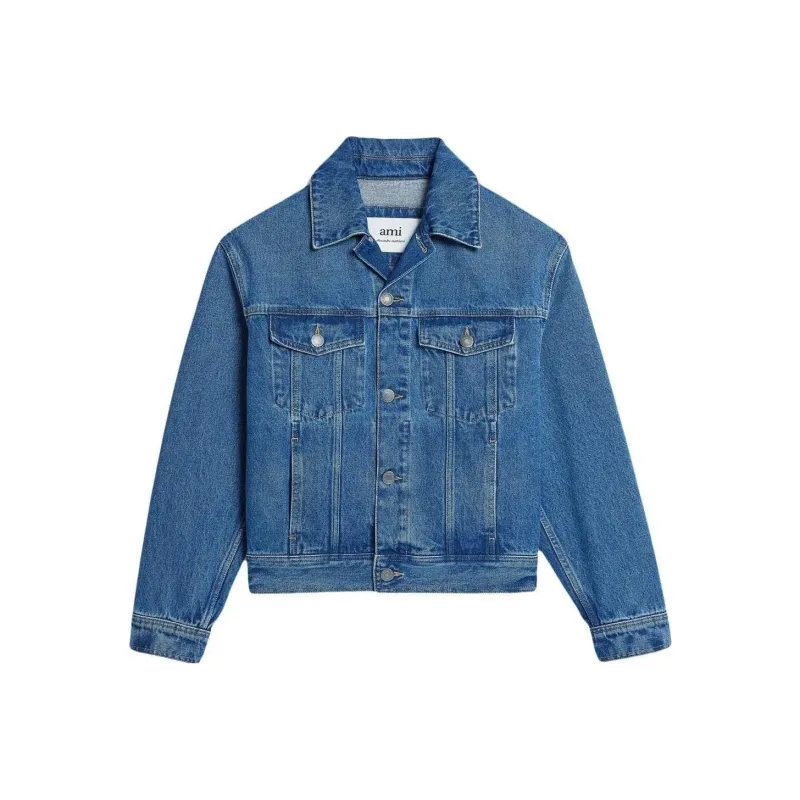 AMIPARIS Boxy Washed Denim Jacket-0