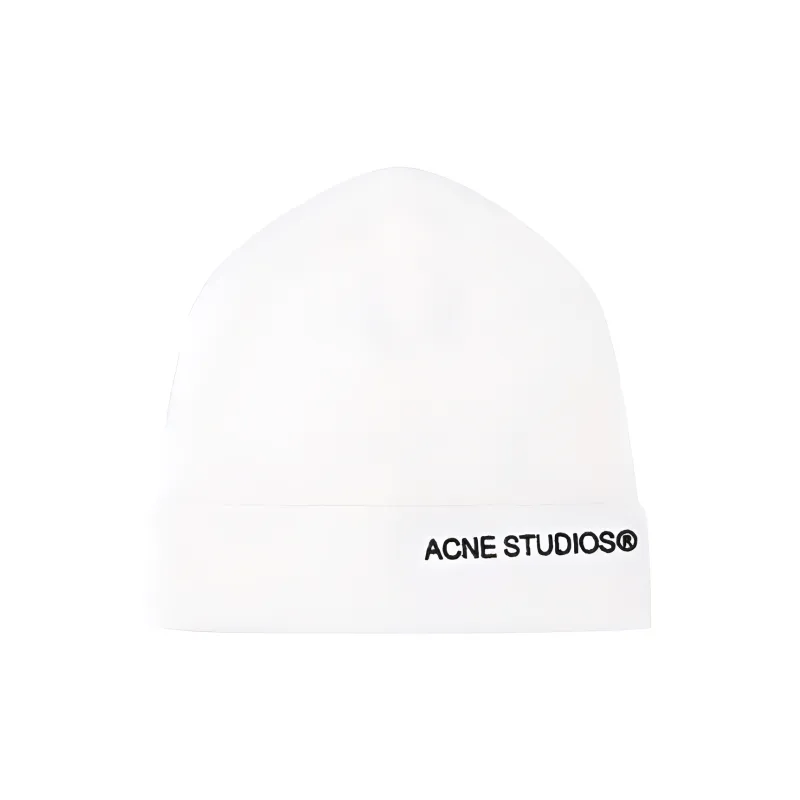 Acne Studios Logo embroidered Ribbed knit Beanie-0