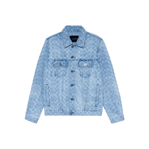 COACH Denim Jackets Men Blue
