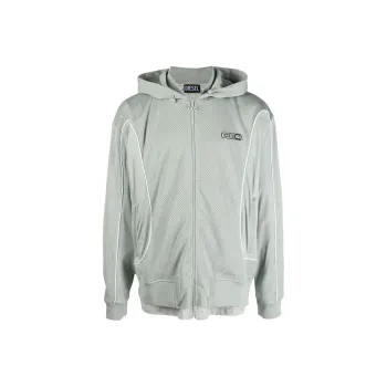 DIESEL Logo patch Zip up Hoodie