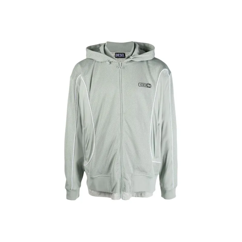 DIESEL Logo patch Zip up Hoodie-0