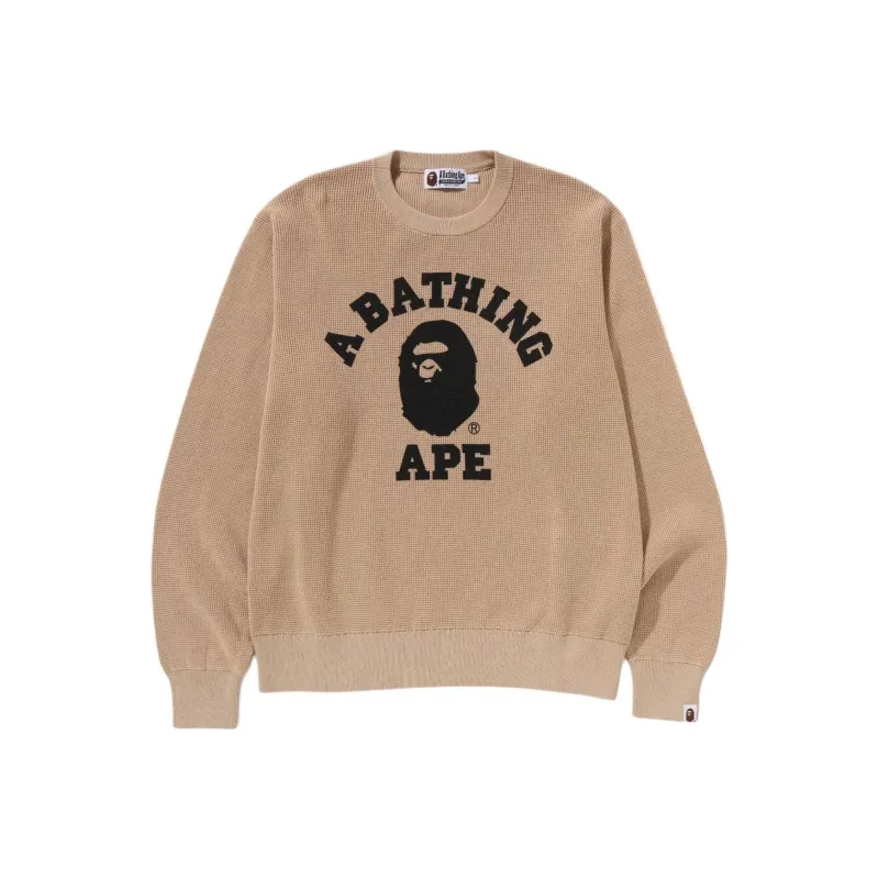 Bape College Waffle Crewneck Sweater-0
