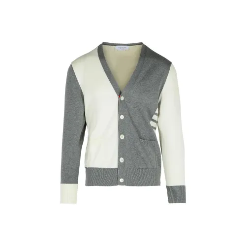 THOM BROWNE 4 Bar Colourblock Button Up Cardigan