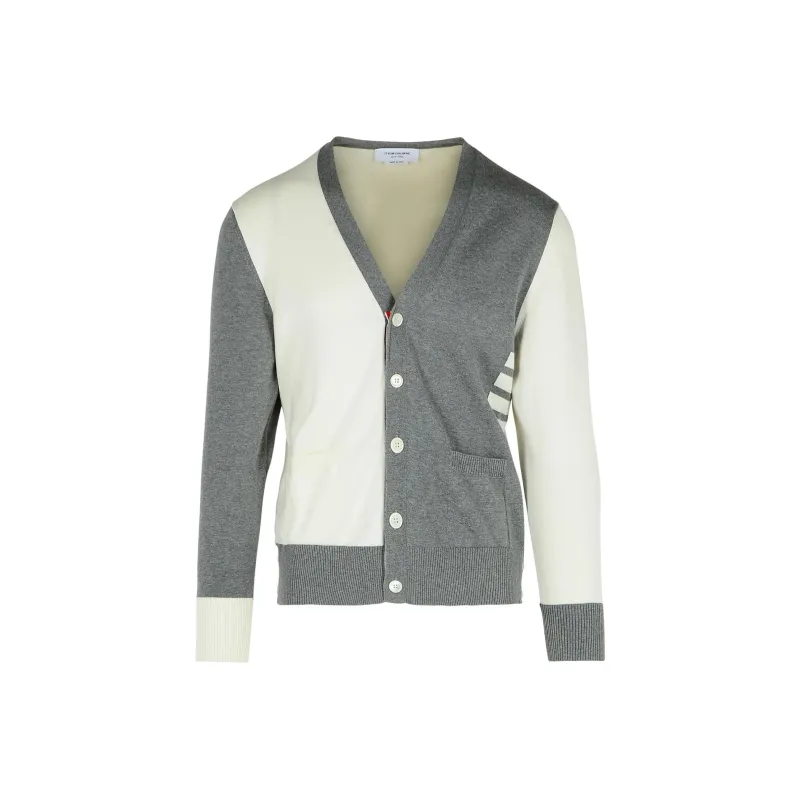 THOM BROWNE 4 Bar Colourblock Button Up Cardigan-0