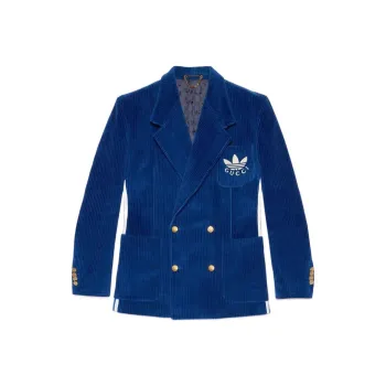 GUCCI x Adidas X Gucci Co branded Series FW22 Business Suits Coats Men's Starry Sky Blue