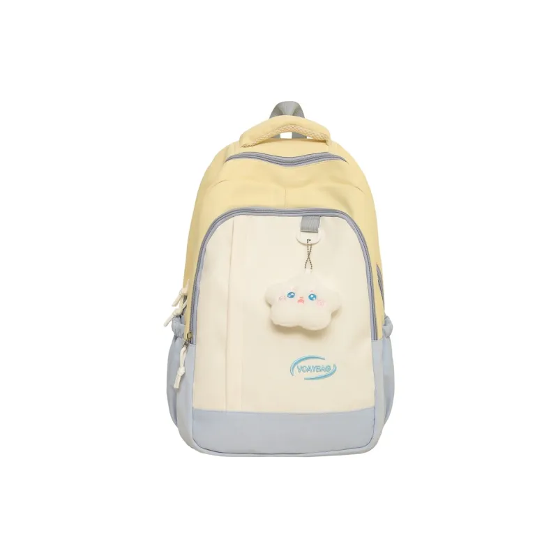 OUZIHUANG Nylon Backpack Women's Black/Yellow/Green/Blue-1