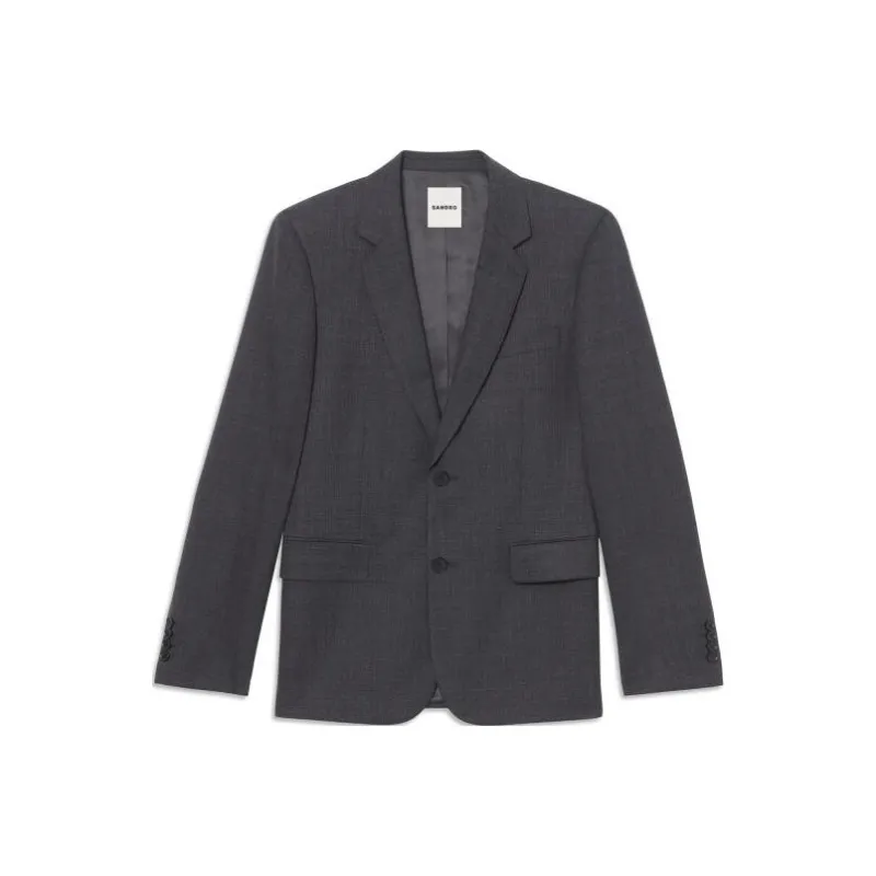 Sandro Single breasted Wool Suit Jacket-0