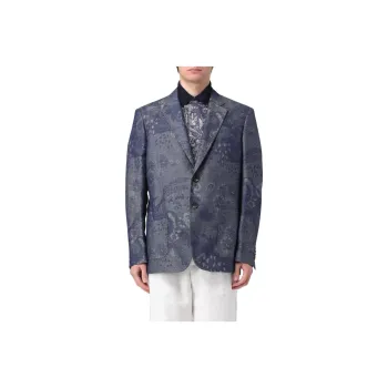 ETRO Jacquard Denim Blazer