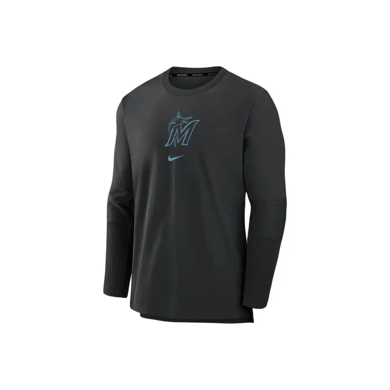 Nike Miami Marlins Authentic Collection Player Men's Nike Dri FIT Mlb Pullover Jacket-0