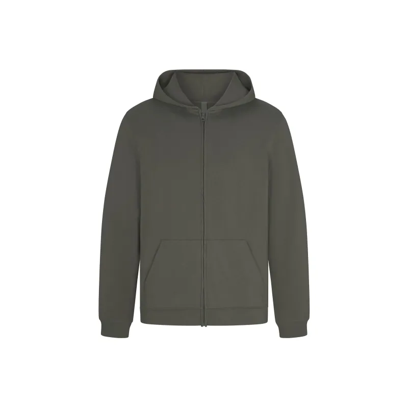 SKIMS SS25 JERSEY LOUNGE MENS ZIP UP HOODIE Sweatshirt Men's BASIL/Basil Green-0